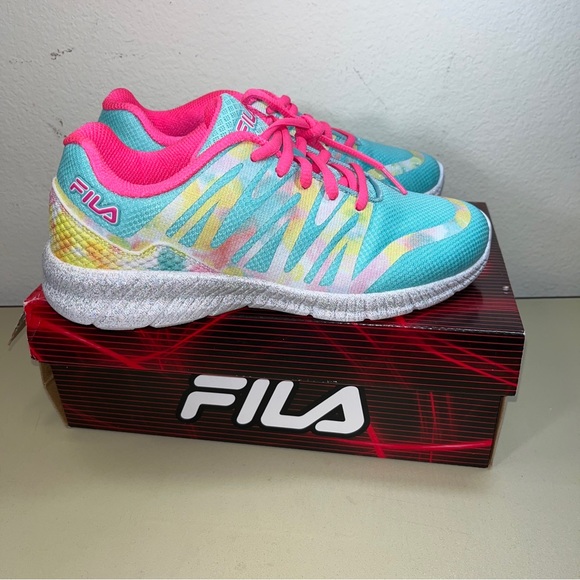 Brand New With Box Fila Fantom 5 Girl/women Running Sneakers Teal Pink Size 5 - Picture 3 of 7